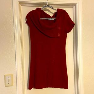 Red Women Sweater Dress Large